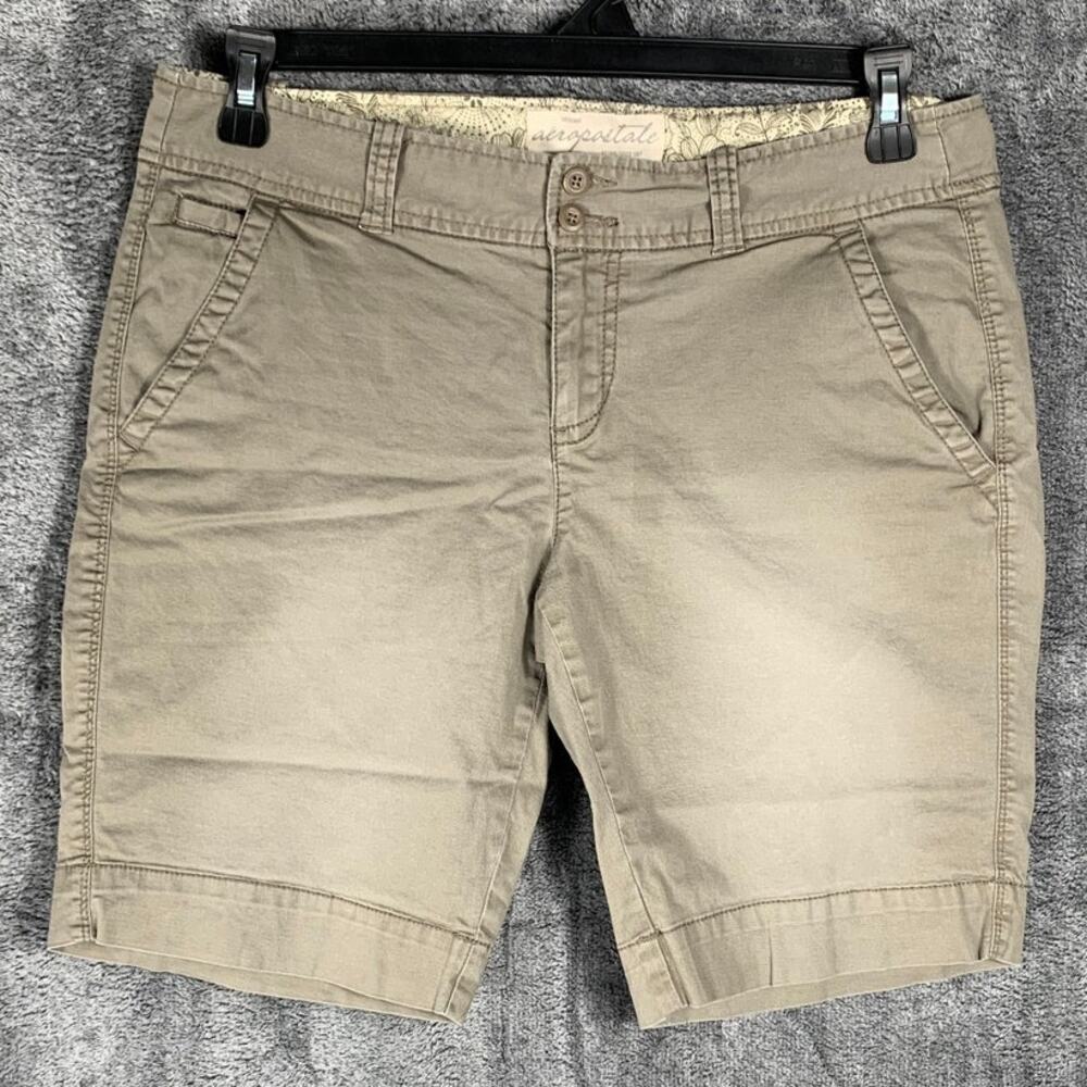 Aeropostale Shorts Womens 11/12 Brown Chino Casual Preppy Summer Travel Basic